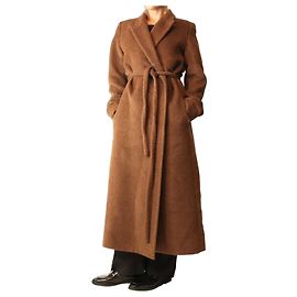 Totême Brown alpaca wrap coat - size UK 10