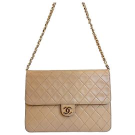 Bolsa Chanel modelo « Timeless » vintage, cor bege