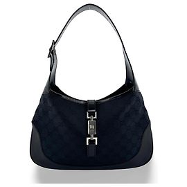 Gucci Vintage Jackie Hobo GG Canvas con Cuero Large