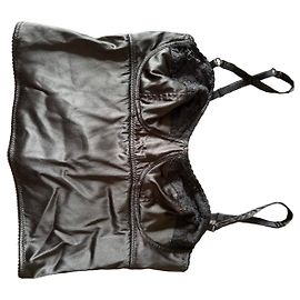 Corset de cetim e renda preto Dolce & Gabbana