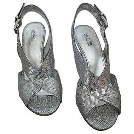 Sandales à talons Michael Kors argentées pailletées