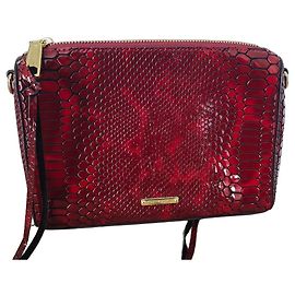 Bolsa de ombro Rebecca Minkoff em couro vermelho efeito serpente