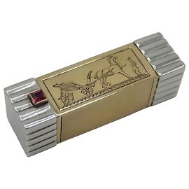 Hermès Porta Rossetto Art Deco Oro e Argento