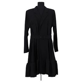 Yohji Yamamoto Wollkleid Schwarz