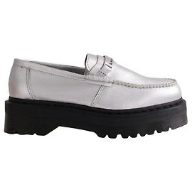 Mocassini Dr. Martens in pelle argento