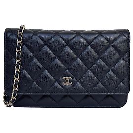 Chanel Wallet on Chain WOC Caviar Nero Oro Champagne