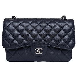 Borsa Chanel Classic Double Flap Jumbo Pelle d'Agnello Nera