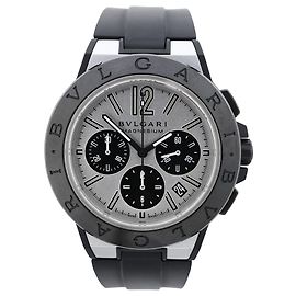 Bulgari Bvlgari Diagono Magnesium DG42SMCCH PO02858 Montre en Magnesium & Rubber AT avec Cadran Argenté