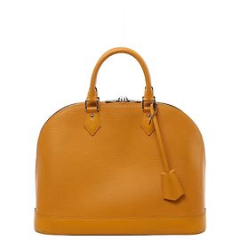 Bolsa de mão Louis Vuitton Alma PM em couro Epi Amarela M52149