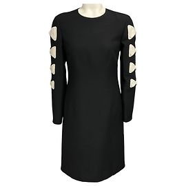 Valentino Garavani Abito in crepe di lana e seta con dettaglio fiocco Valentino Black / White