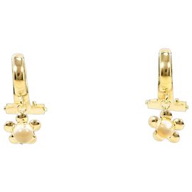 Autre Marque Pendientes de clip en oro amarillo 18K con piedra de luna
