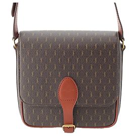 Autre Marque Sac bandoulière moyen Le Monogramme en toile enduite marron avec boucle Saint Laurent