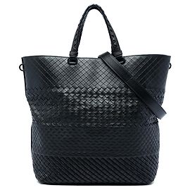 Borsa Tote Convertibile Imperatore in Nappa Intrecciato Nera Bottega Veneta