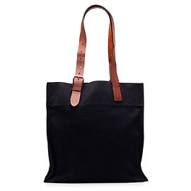 Shopping Bag Hermès Toile Etriviere Blu