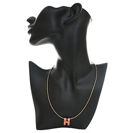 Collana con pendente Mini Pop H in smalto placcato oro Gold Hermès