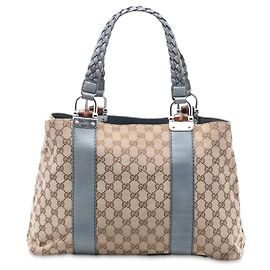 Sac cabas Gucci Medium GG Canvas Bamboo Libeccio Tan