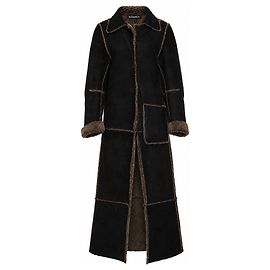 Ann Demeulemeester, brown maxi shearling coat