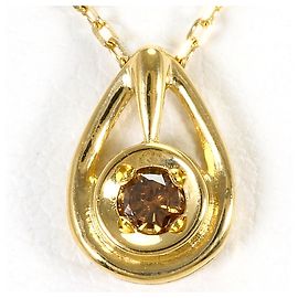 Autre Marque 18K Gelbgold-Halskette mit braunem Diamanten