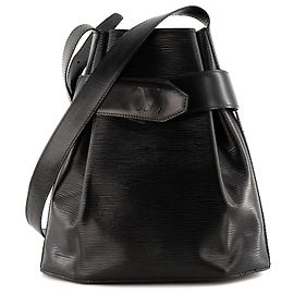 LOUIS VUITTON - Sac à épaule Twist Bucket Louis Vuitton en cuir épi noir vintage