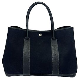 Hermès Garden Party 36 Tote Bag aus Toile und Negonda in Schwarz