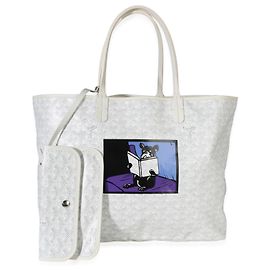 Goyard White Goyardine Canvas Bulldog Saint Louis PM