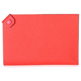 Hermès Rouge De Coeur Rose Extreme Epsom Tarmac PM Passhalter