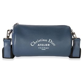 Pouch a rotolo Atelier in pelle di vitello blu navy Christian Dior