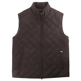 Gilet matelassé zippé Corneliani en marron, taille 50 IT