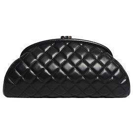 Chanel Clutch Timeless Classic trapuntata a diamante nera 2008