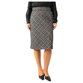 Dolce & Gabbana Saia midi de tweed xadrez preto e branco - size UK 14