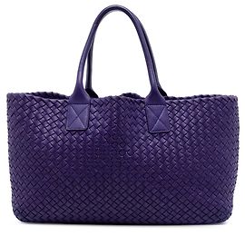 Bottega Veneta Tote Cabat Intreccio in pelle di agnello viola medio