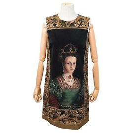 NOVO VESTIDO DOLCE & GABBANA RENAISSANCE BAROQUE PORTRAIT 42 IT 38 M DRESS