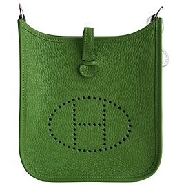 Hermès Evelyne 16 TPM Pelle Taurillon Clemence Amazone Hobo Crossbody Vert Yucca