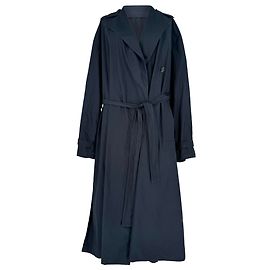 Trench Coat com Cinto Jil Sander em Algodão Azul Marinho