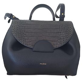Bolso Polène de cuero azul marino