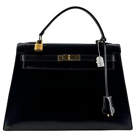 Hermès Kelly 32 Sellier — Cuir Box Noir, 1966