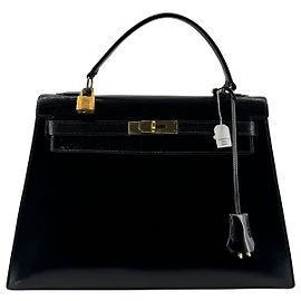 Hermès Kelly 32 Sellier — Cuir Box Noir, 1966