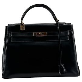 Hermès Kelly 32 Retourné — Veau Box Noir, ca. 1965
