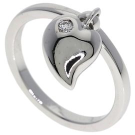 Anel Aliança Christian Dior em Ouro Branco 18K e Diamantes