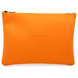 Estojo Hermès Neobain Large em Neoprene Laranja