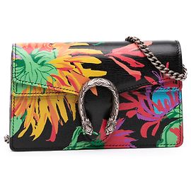Gucci Black Ken Scott Super Mini Calfskin Floral Dionysus Crossbody