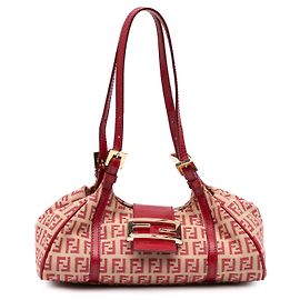 Bolso de hombro deportivo Fendi Beige Zucchino Canvas