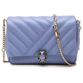 Bulgari Bolso bandolera Bvlgari Serpenti Cabochon de piel púrpura con cadena