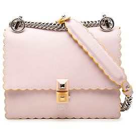Fendi Pink Small Scalloped Leather Kan I Crossbody
