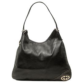Gucci New Britt Hobo aus schwarzem Kalbsleder