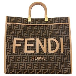 Fendi Sunshine Large Canvas Handbag