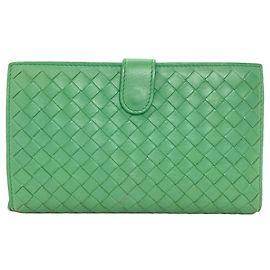 Bottega Veneta Green Intrecciato Münzbeutel
