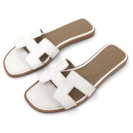 Hermès HERMES SHOES ORAN SANDALS H0021056Z 36 WHITE LEATHER MULES LEATHER SHOES