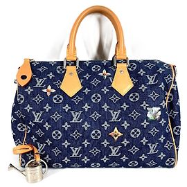 Louis Vuitton Monogram Flower Denim Speedy Bandoulière 30 Bag