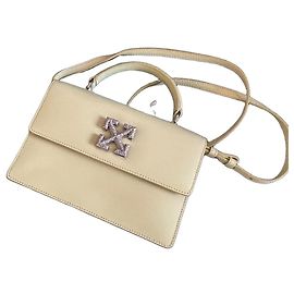 Off White Sac à main Off-White en cuir jaune pâle